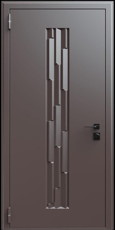 Входная термодверь с металлофиленкой и порошковым окрашиванием RAL 8019 (тип №8)