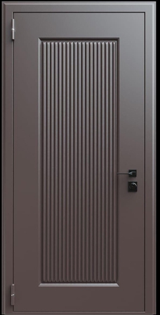 Входная термодверь с металлофиленкой и порошковым окрашиванием RAL 8019 (тип №10)