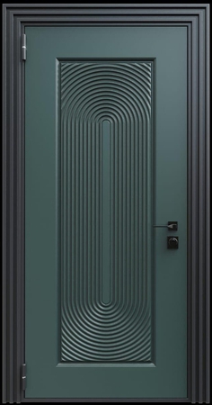 Входная термодверь с металлофиленкой и порошковым окрашиванием RAL 6012 (тип №2)