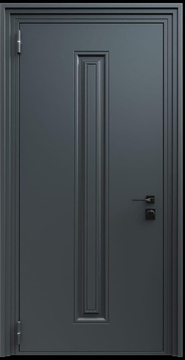 Входная термодверь с металлофиленкой и порошковым напылением RAL 7021 (тип №7) Входная термодверь с металлофиленкой и порошковым напылением RAL 7021 (тип №7)
